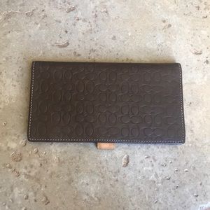 Coach Brown Leather Checkbook Cover